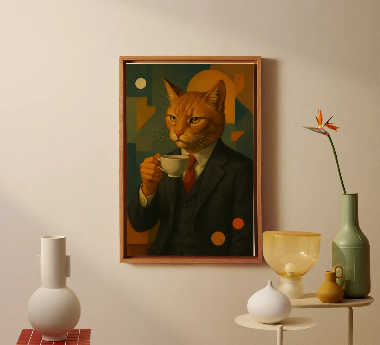 Coffee tela con Cornice a cassetta da Elegant Absurd