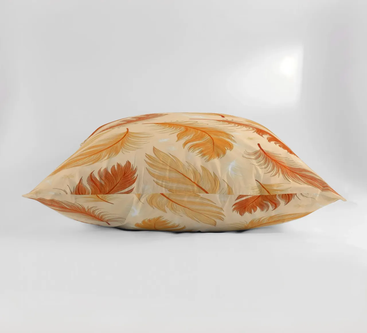Falling Feathers: A Rustic, Seamless Pattern of Autumnal Hue decorative cushion by Artistic-shop