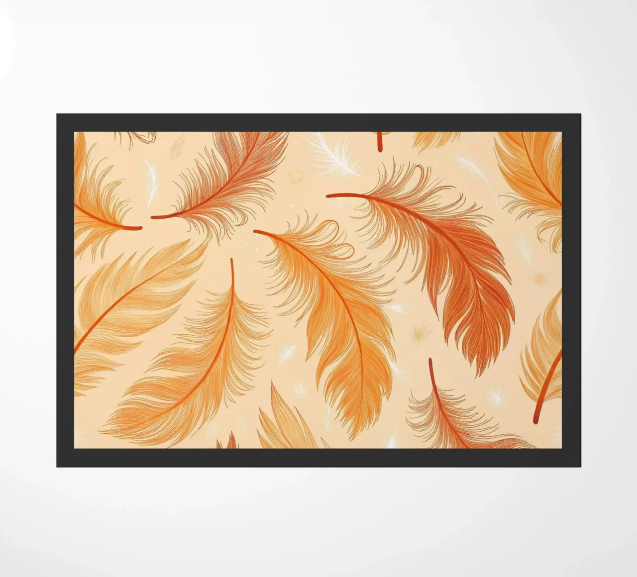 Falling Feathers: A Rustic, Seamless Pattern of Autumnal Hue doormat by Artistic-shop