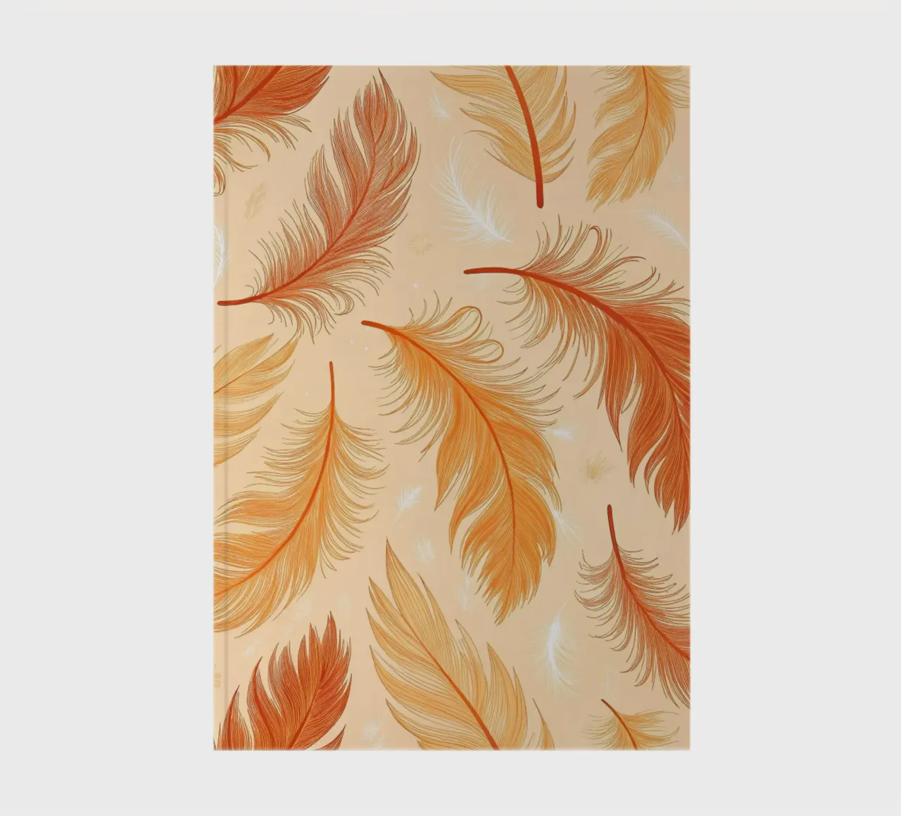 Falling Feathers: A Rustic, Seamless Pattern of Autumnal Hue notebook by Artistic-shop