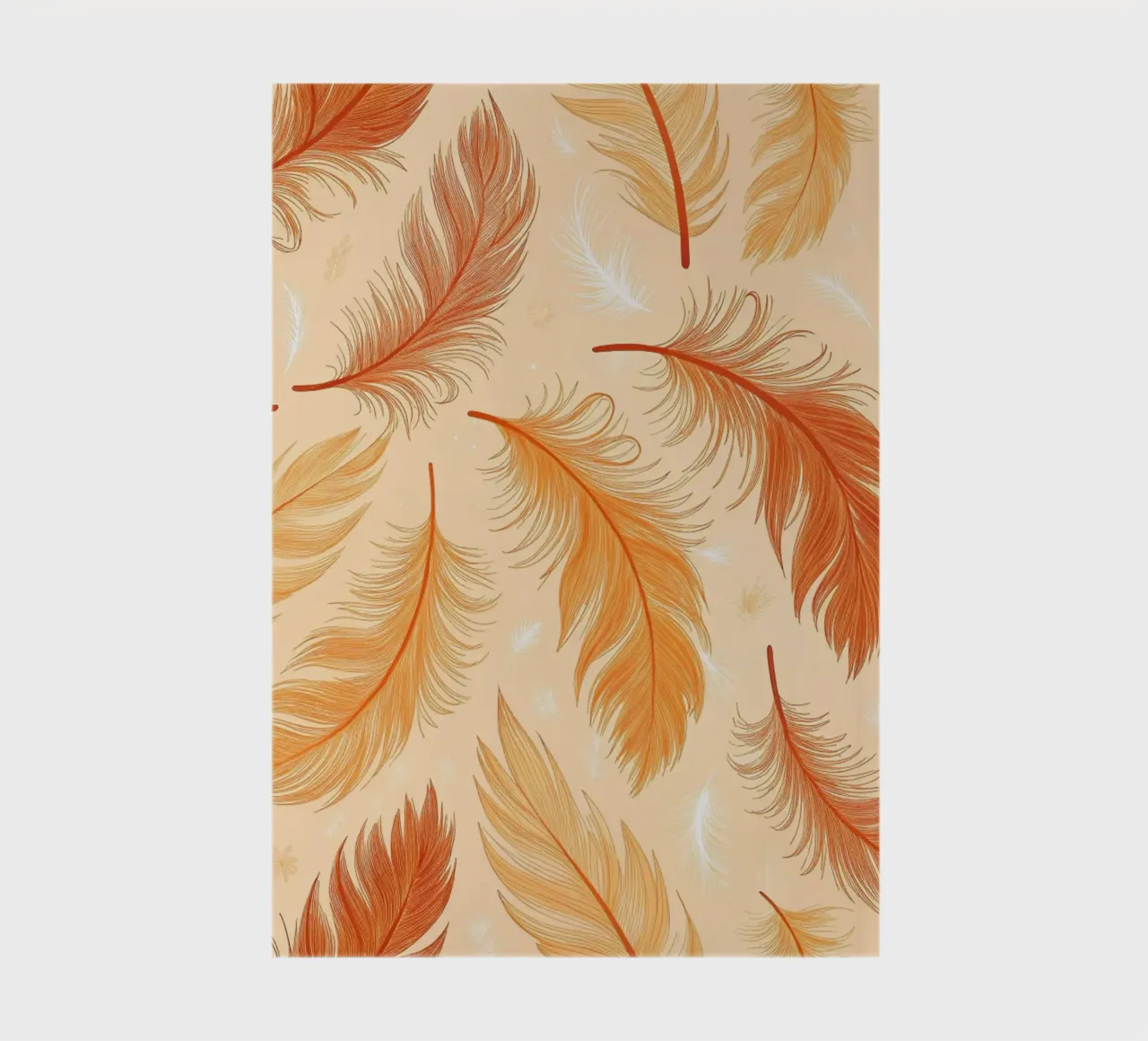 Falling Feathers: A Rustic, Seamless Pattern of Autumnal Hue notebook by Artistic-shop