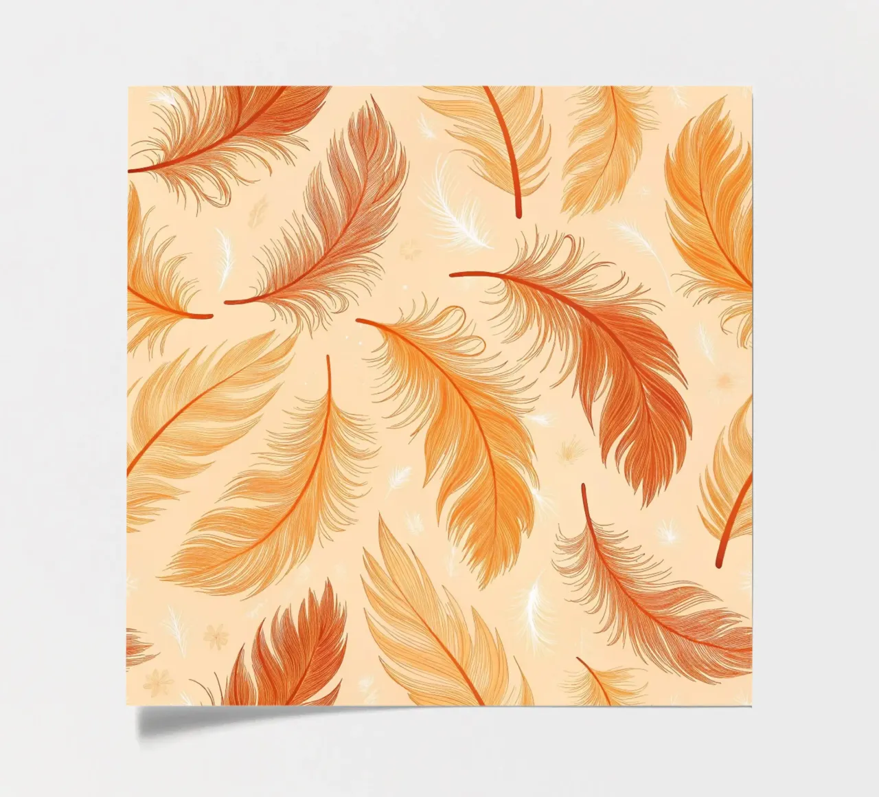 Falling Feathers: A Rustic, Seamless Pattern of Autumnal Hue sticker sheet by Artistic-shop