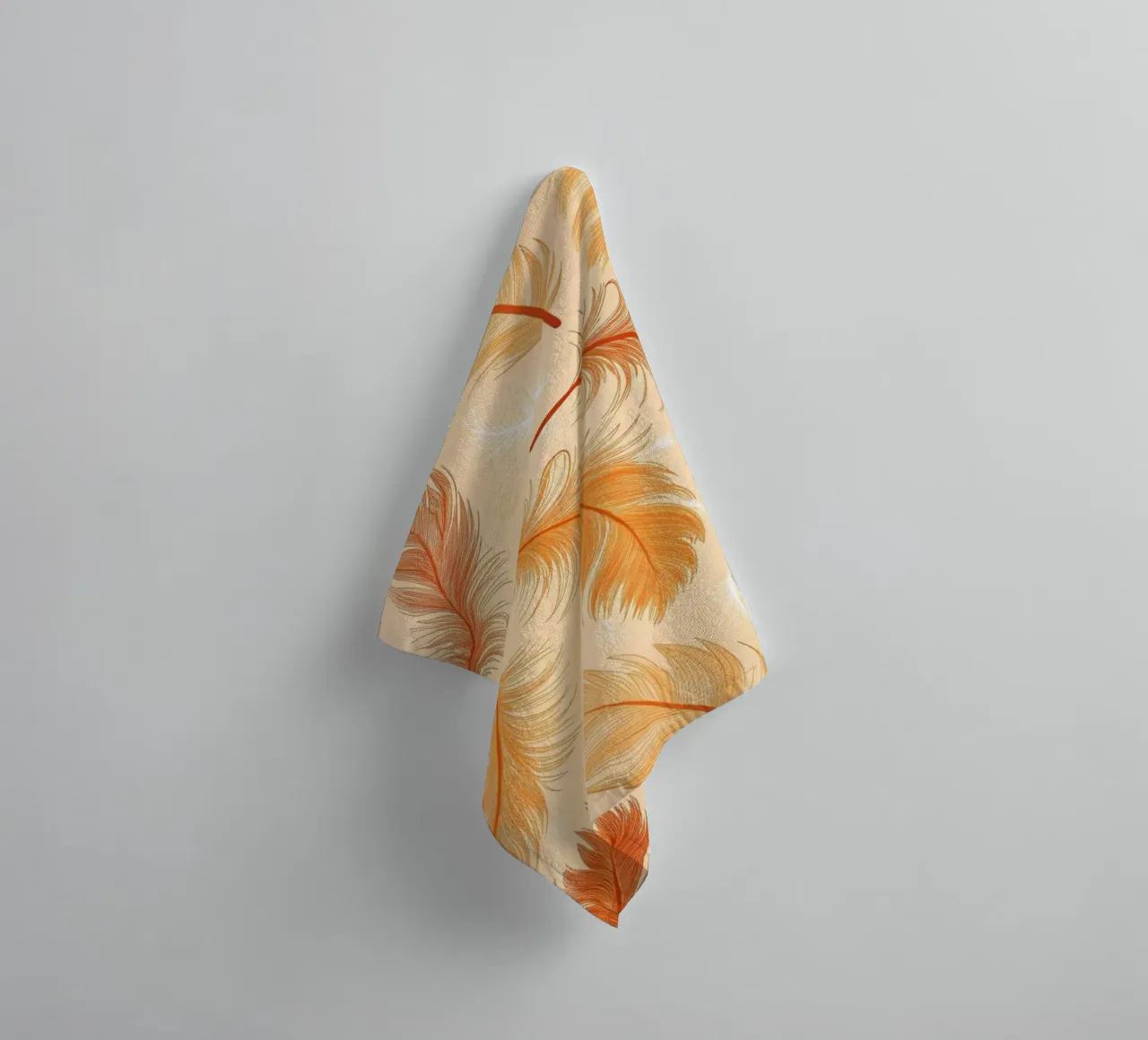 Falling Feathers: A Rustic, Seamless Pattern of Autumnal Hue towel by Artistic-shop