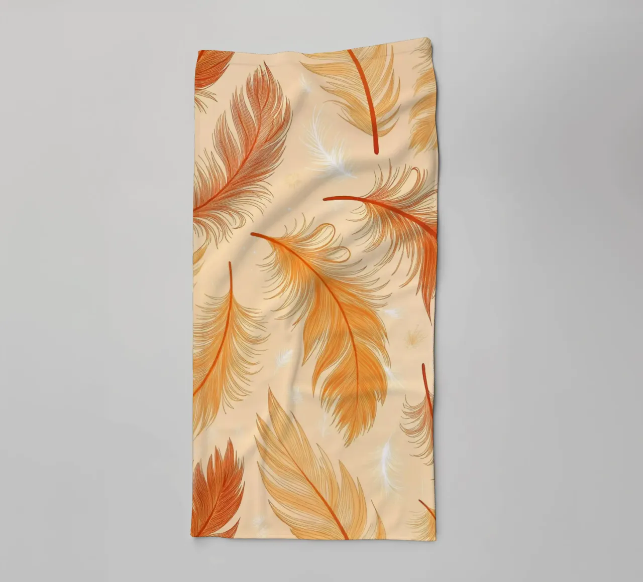 Falling Feathers: A Rustic, Seamless Pattern of Autumnal Hue towel by Artistic-shop