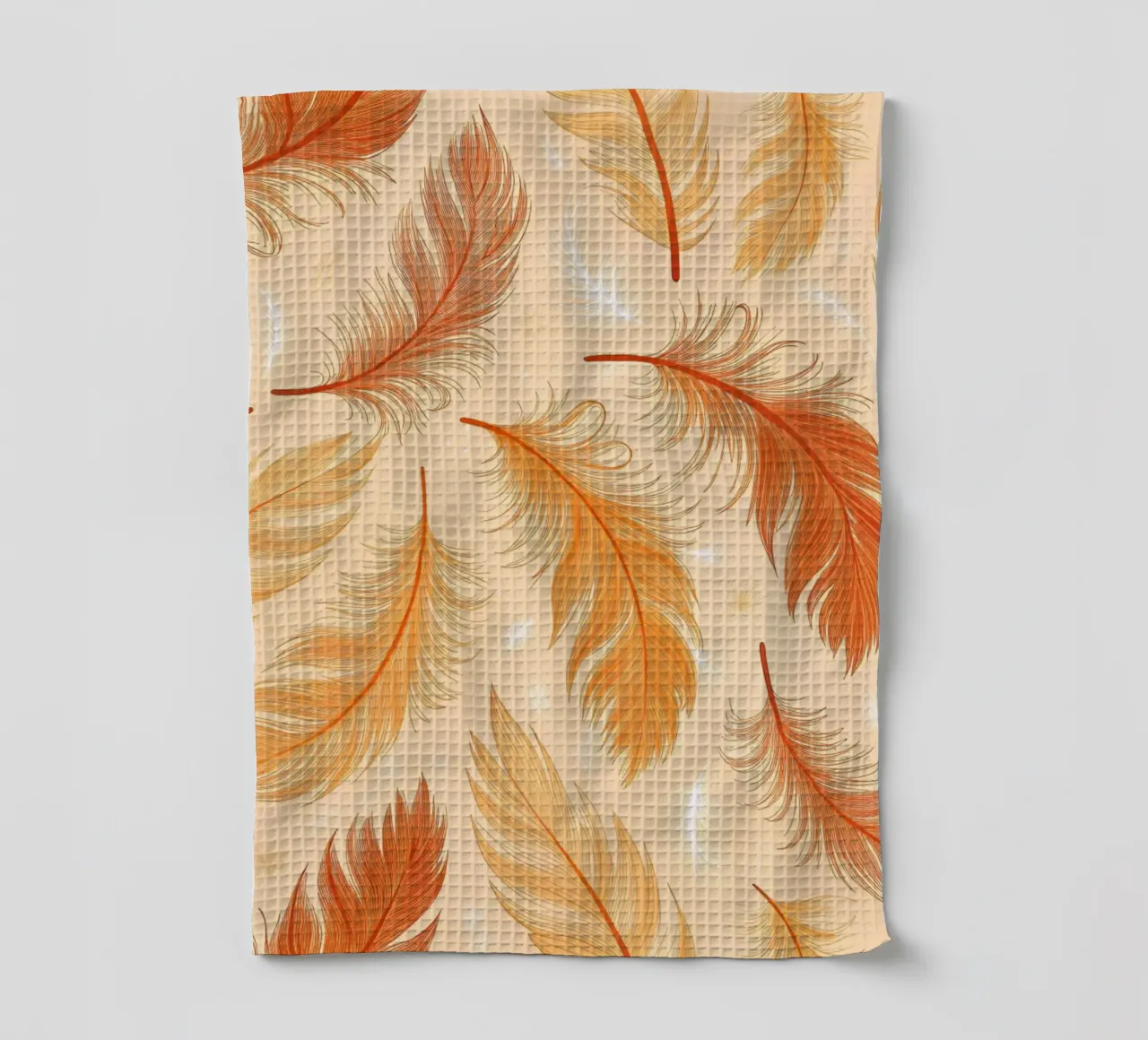 Falling Feathers : Un motif rustique sans couture aux teintes automnales torchon de Artistic-shop