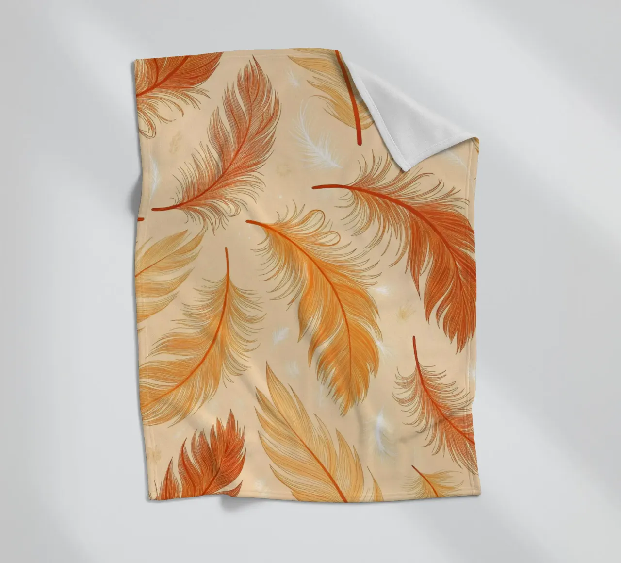 Falling Feathers: A Rustic, Seamless Pattern of Autumnal Hue fleece blanket by Artistic-shop