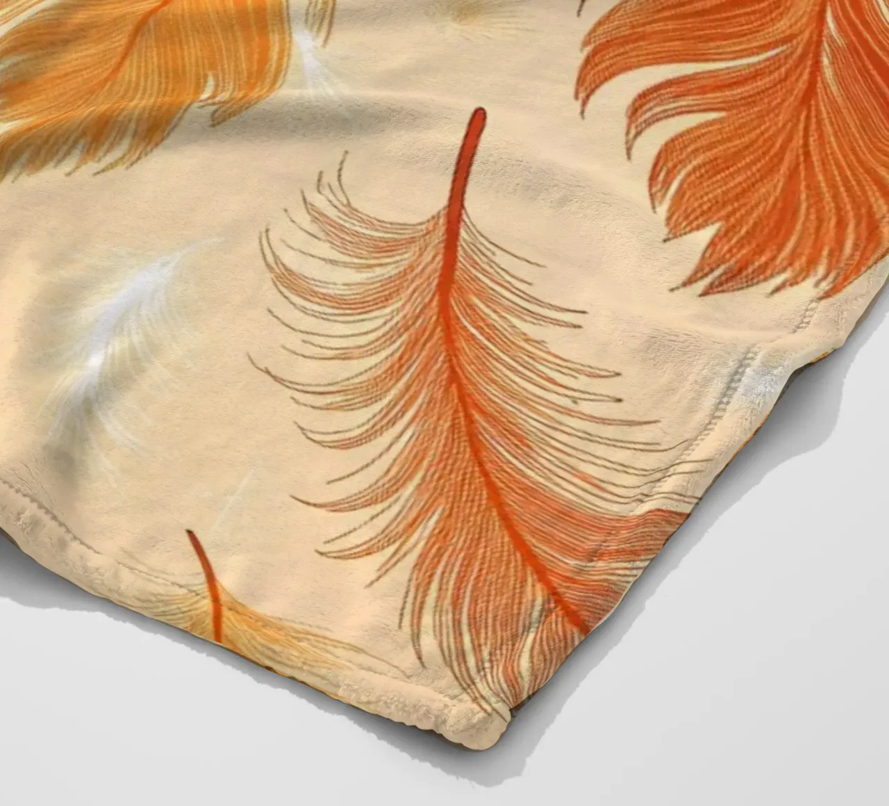 Falling Feathers: A Rustic, Seamless Pattern of Autumnal Hue fleece blanket by Artistic-shop