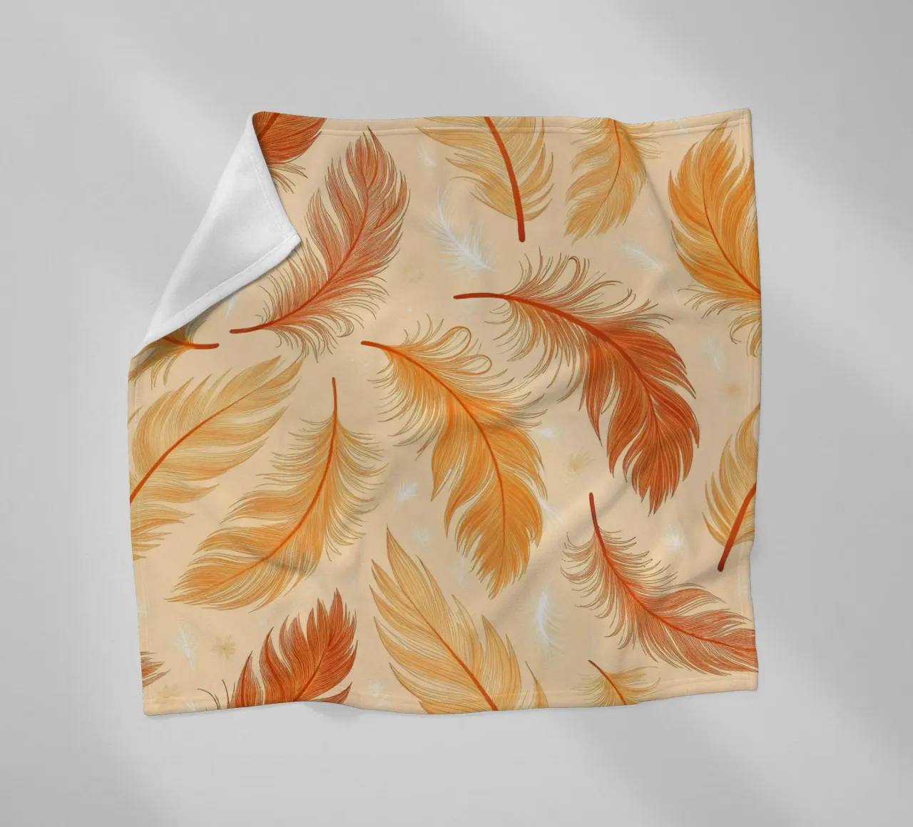Falling Feathers: A Rustic, Seamless Pattern of Autumnal Hue fleece blanket by Artistic-shop