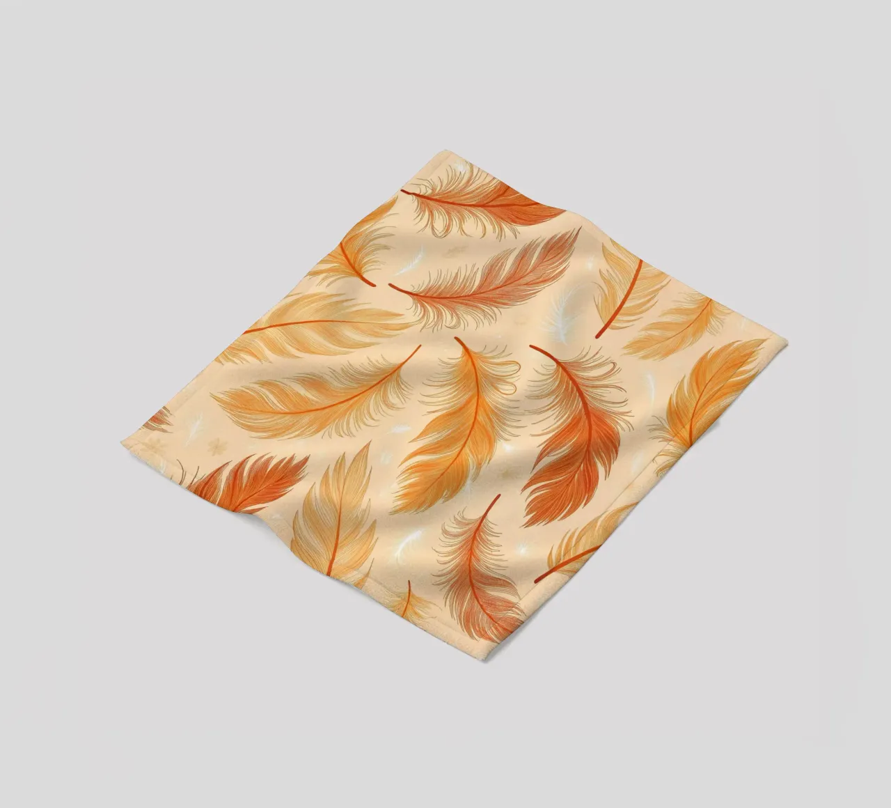 Falling Feathers: A Rustic, Seamless Pattern of Autumnal Hue fleece blanket by Artistic-shop