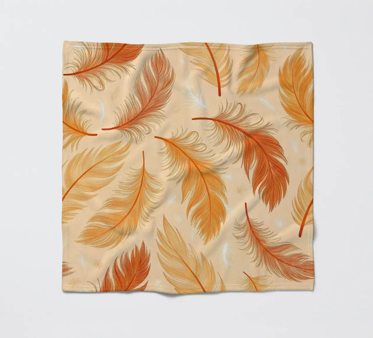 Falling Feathers: A Rustic, Seamless Pattern of Autumnal Hue fleece blanket by Artistic-shop