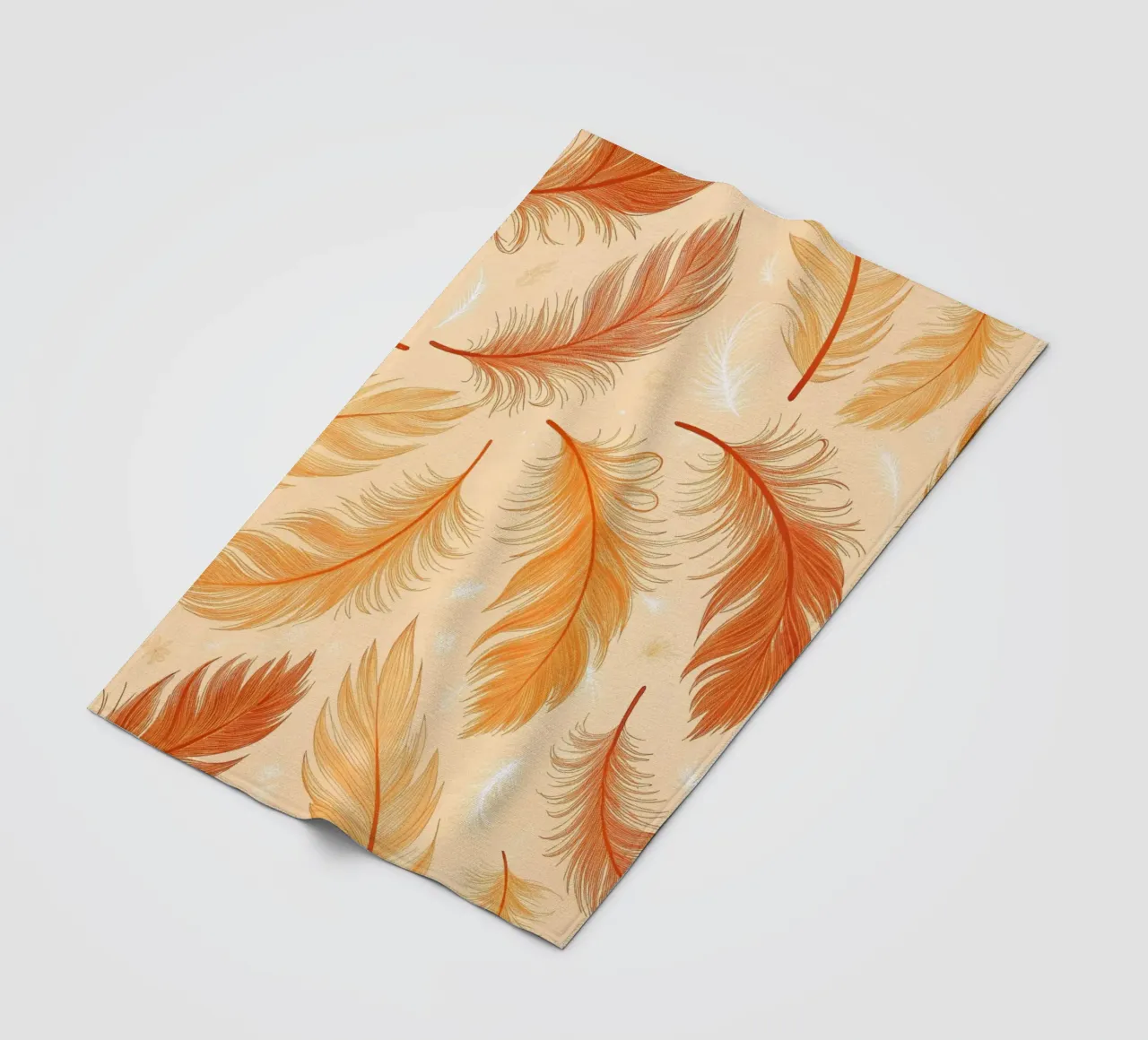 Falling Feathers: A Rustic, Seamless Pattern of Autumnal Hue fleece blanket by Artistic-shop