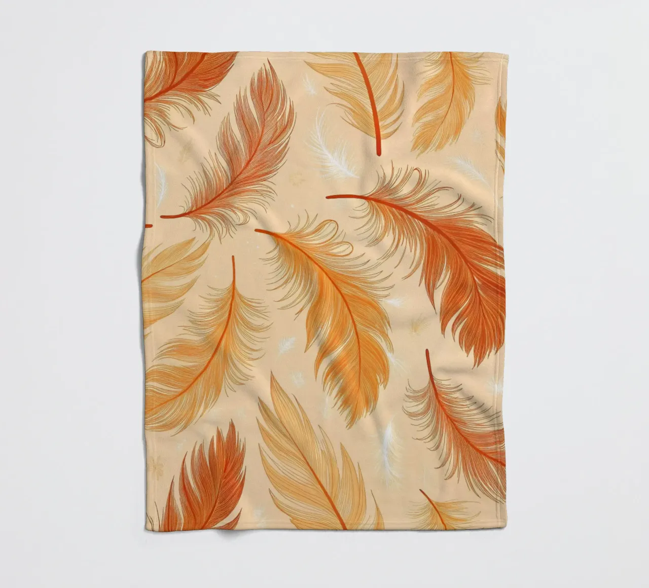 Falling Feathers: A Rustic, Seamless Pattern of Autumnal Hue fleece blanket by Artistic-shop