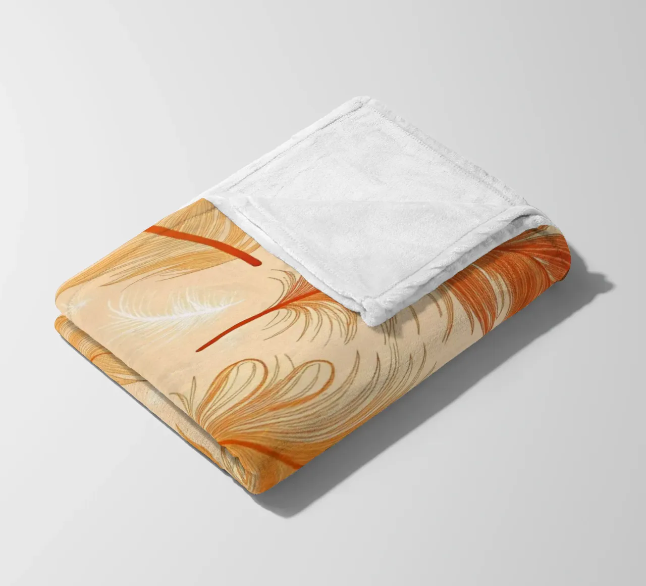 Falling Feathers: A Rustic, Seamless Pattern of Autumnal Hue fleece blanket by Artistic-shop