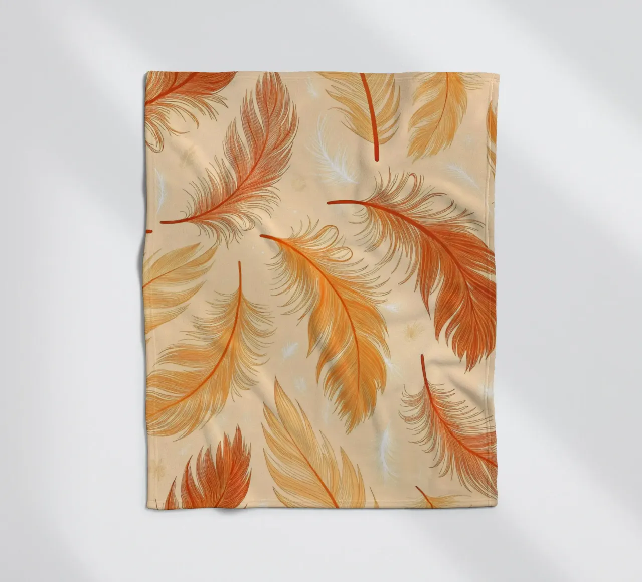 Falling Feathers: A Rustic, Seamless Pattern of Autumnal Hue fleece blanket by Artistic-shop