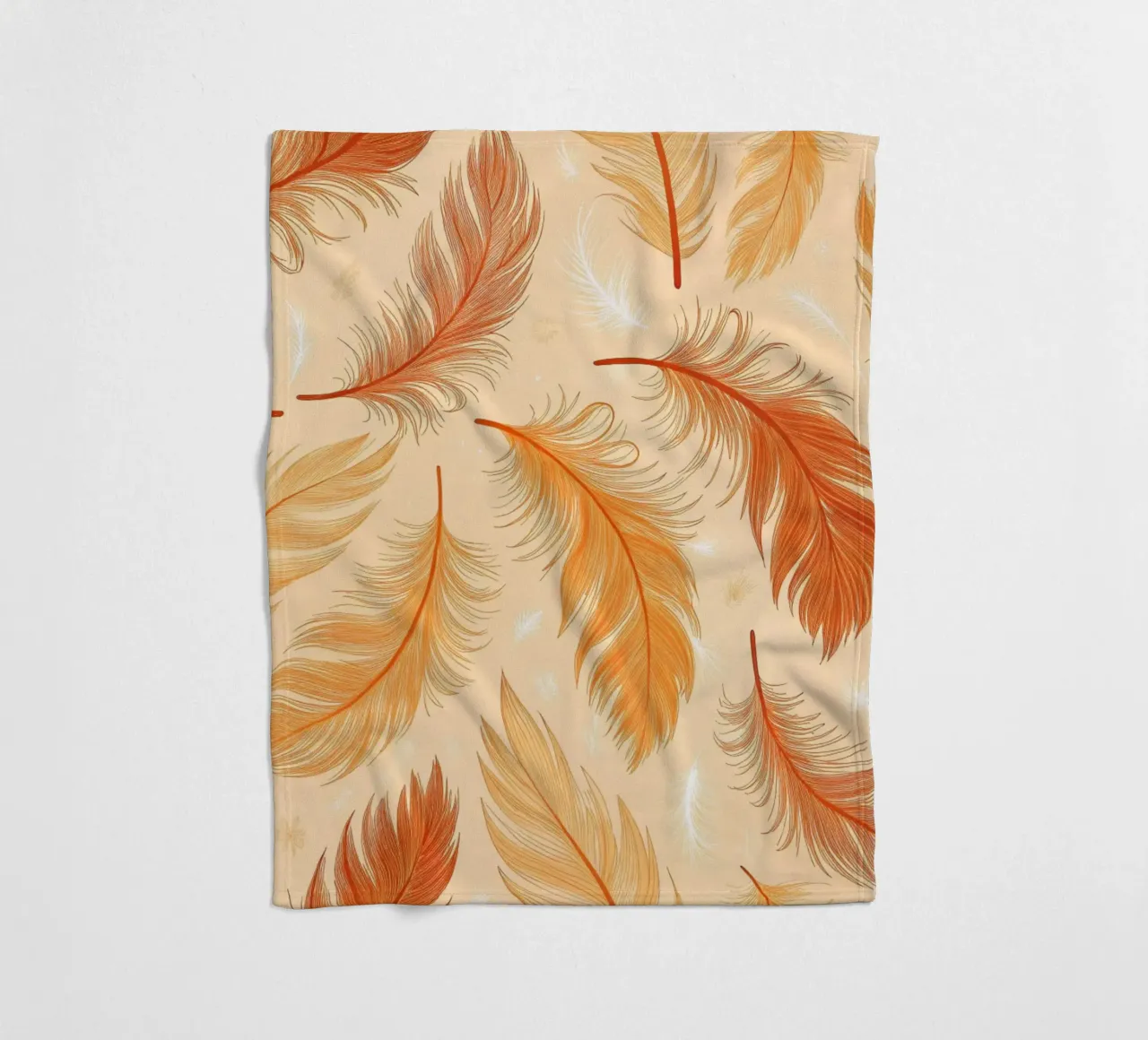 Falling Feathers: A Rustic, Seamless Pattern of Autumnal Hue fleece blanket by Artistic-shop