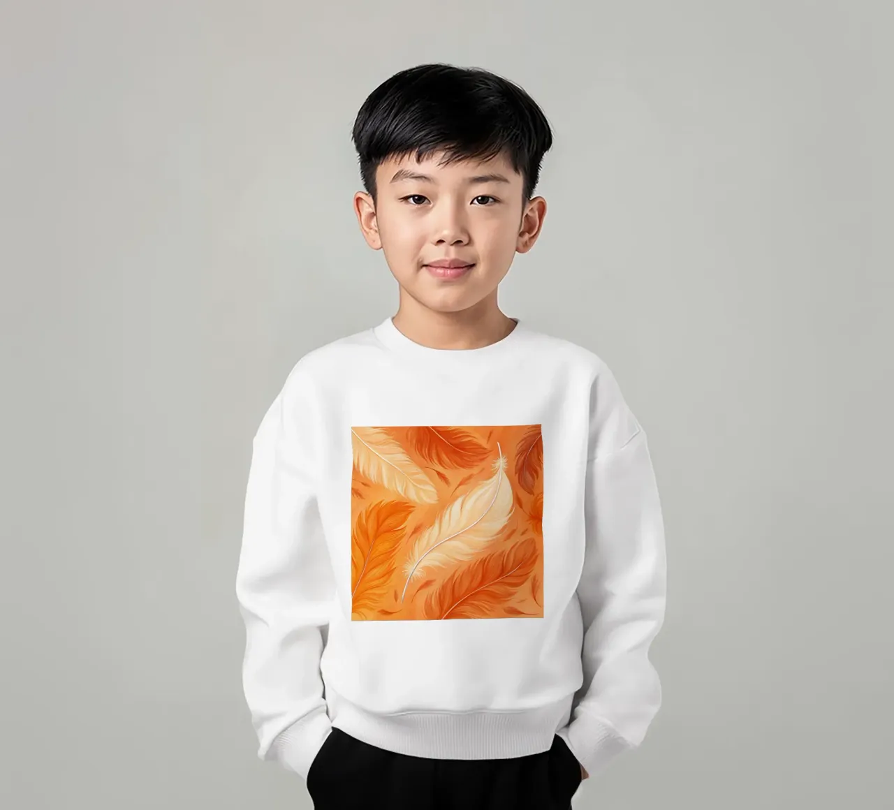 Volo d'autunno etereo: Una sinfonia di piume in un ambiente baciato dal sole felpa bambino da Artistic-shop