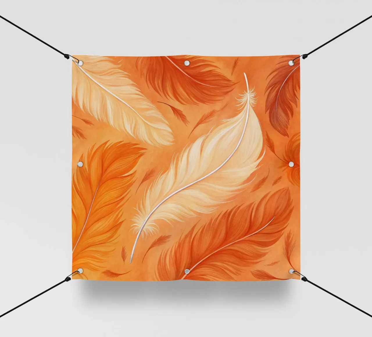 Volo d'autunno etereo: Una sinfonia di piume in un ambiente baciato dal sole telo in pvc da Artistic-shop