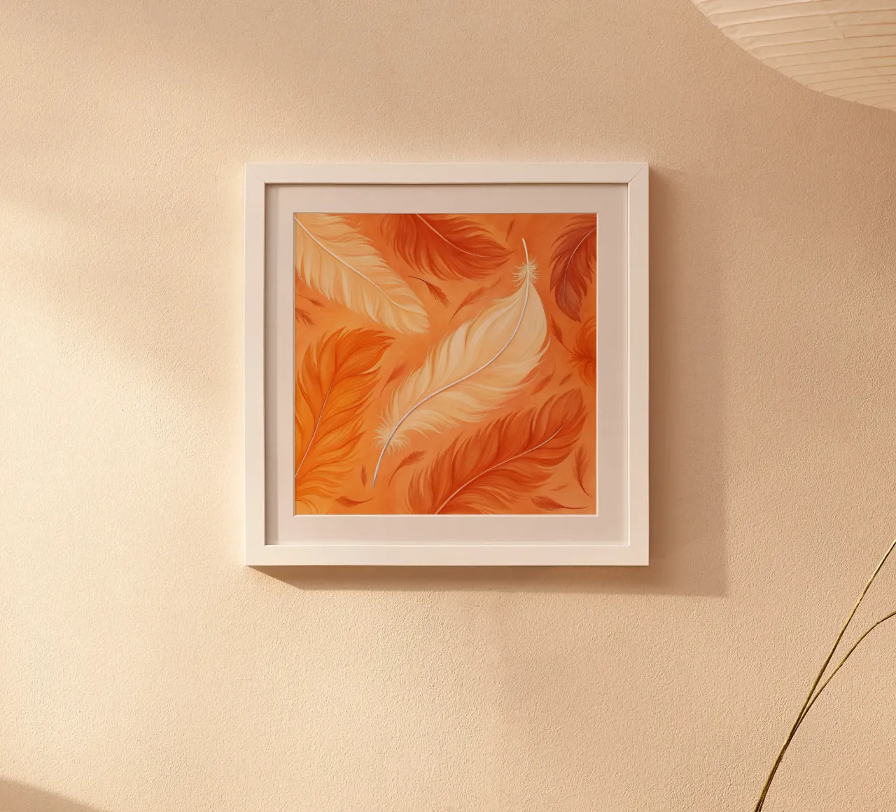 Vol d'automne éthéré : Une symphonie de plumes dans un décor ensoleillé poster de Artistic-shop