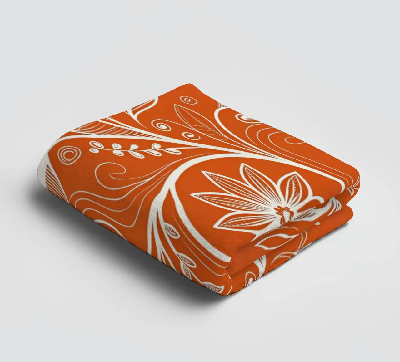 Handgezeichnetes florales Mandala Kunstdruck: Verschlungene weiße Botanik Handtuch von Artistic-shop