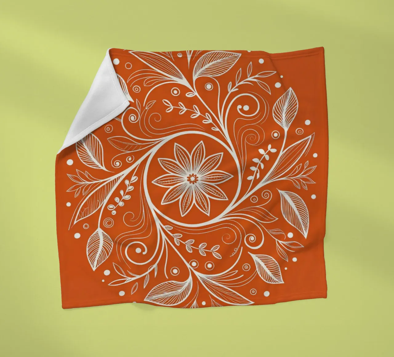 Mandala floreale disegnato a mano: Intricato bianco botanico coperta in pile da Artistic-shop
