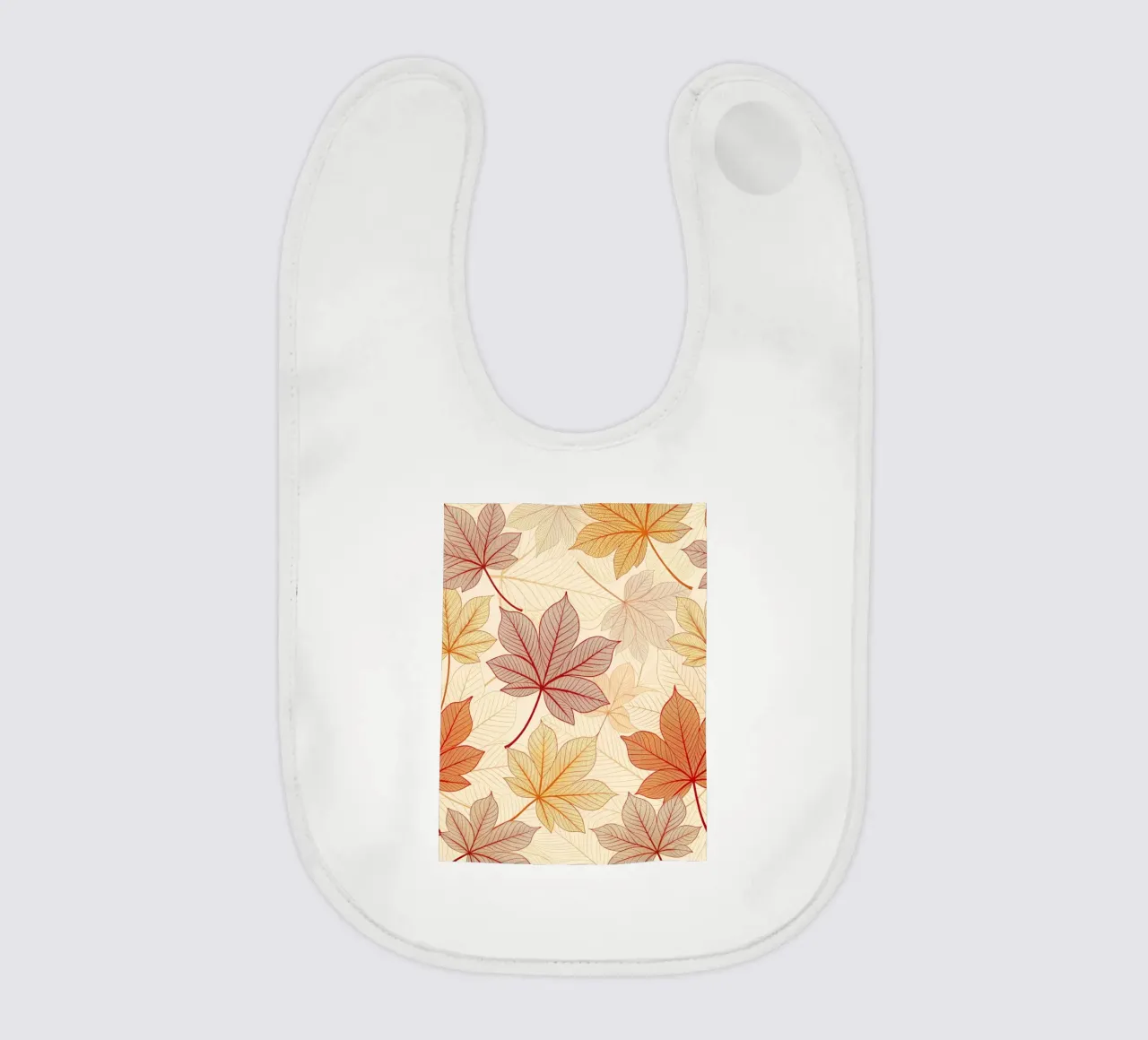 "Fall Harmony" Leaf Pattern Digital Print baby slabbetje van Artistic-shop