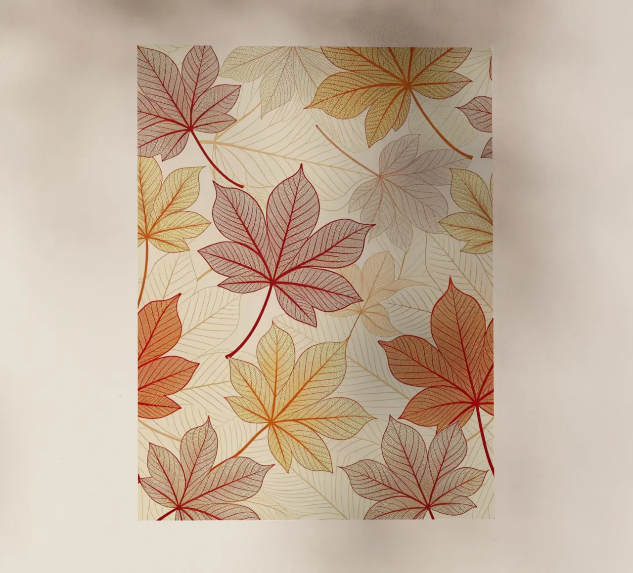 "Fall Harmony" Leaf Pattern Digital Print pellicola backlit da Artistic-shop