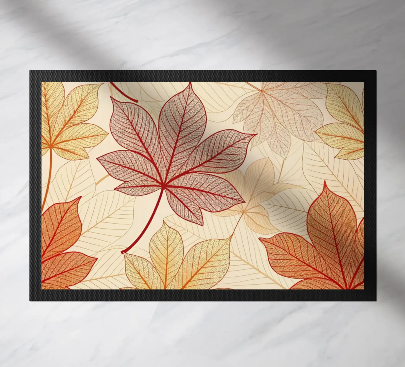 "Fall Harmony" Leaf Pattern Digital Print doormat by Artistic-shop