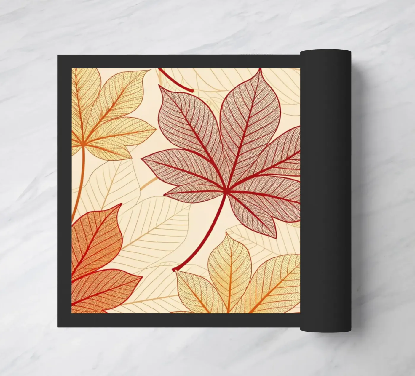 "Fall Harmony" Leaf Pattern Digital Print doormat by Artistic-shop