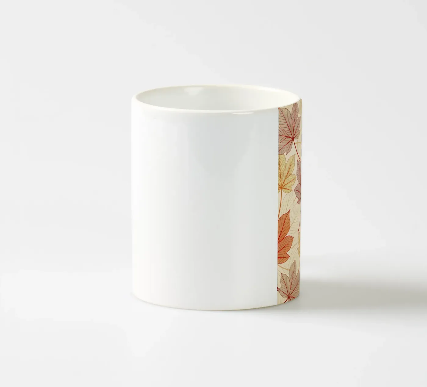 "Fall Harmony" Leaf Pattern Digital Print ceramic mug by Artistic-shop