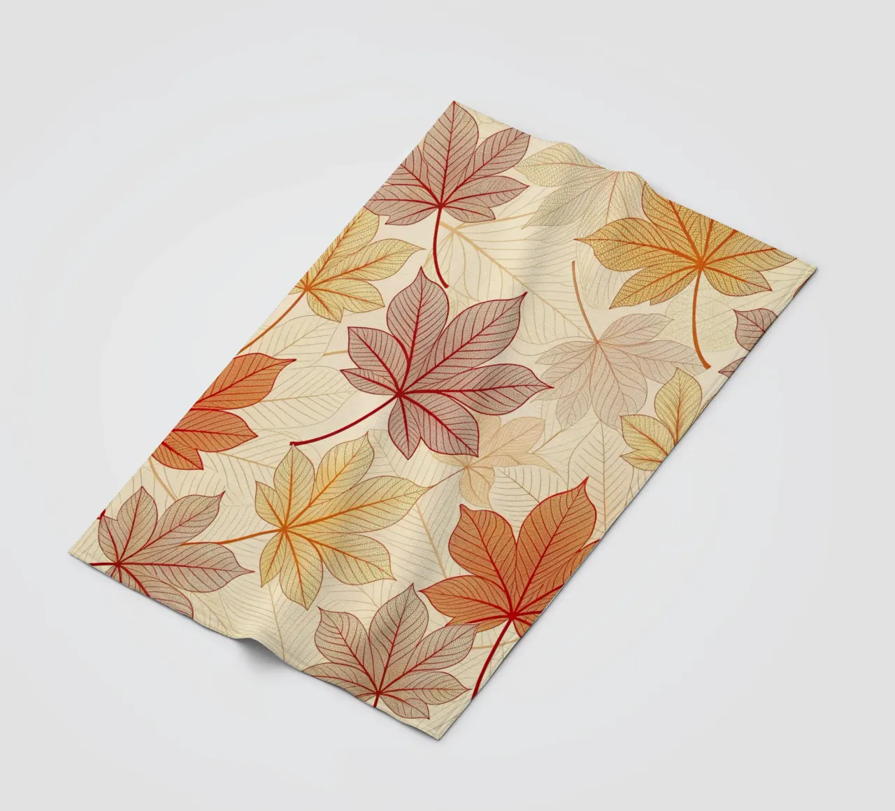 "Herfst Harmonie" Bladpatroon Digitale Print fleecedeken van Artistic-shop