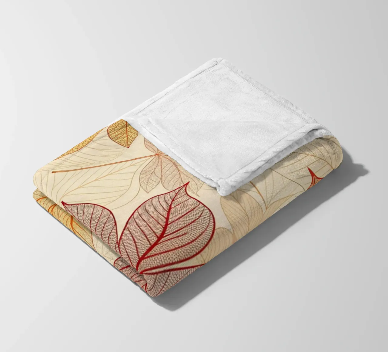 "Herfst Harmonie" Bladpatroon Digitale Print fleecedeken van Artistic-shop