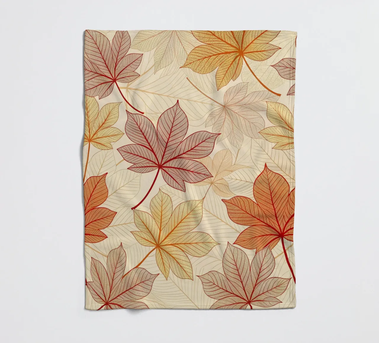 "Herfst Harmonie" Bladpatroon Digitale Print fleecedeken van Artistic-shop