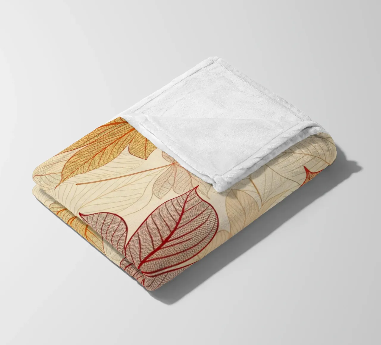 "Herfst Harmonie" Bladpatroon Digitale Print fleecedeken van Artistic-shop