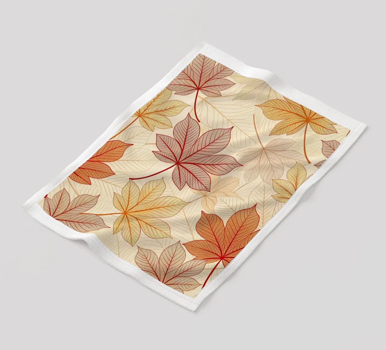 "Herfst Harmonie" Bladpatroon Digitale Print fleecedeken van Artistic-shop