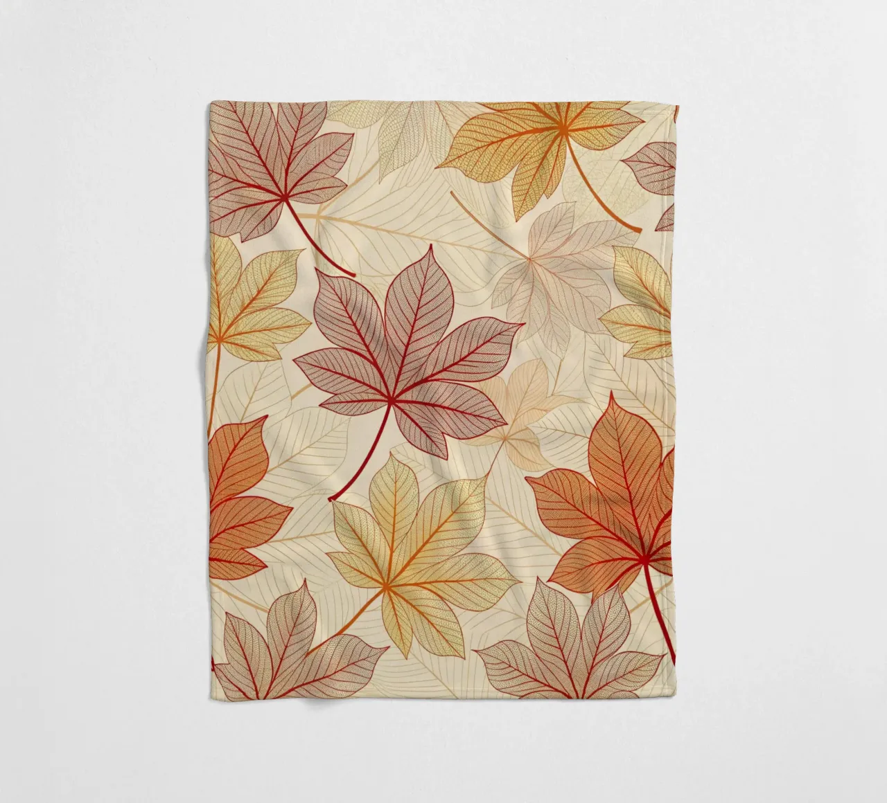 "Herfst Harmonie" Bladpatroon Digitale Print fleecedeken van Artistic-shop