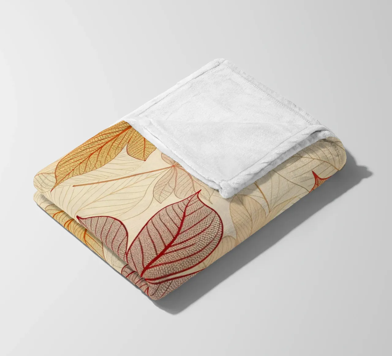 "Herfst Harmonie" Bladpatroon Digitale Print fleecedeken van Artistic-shop