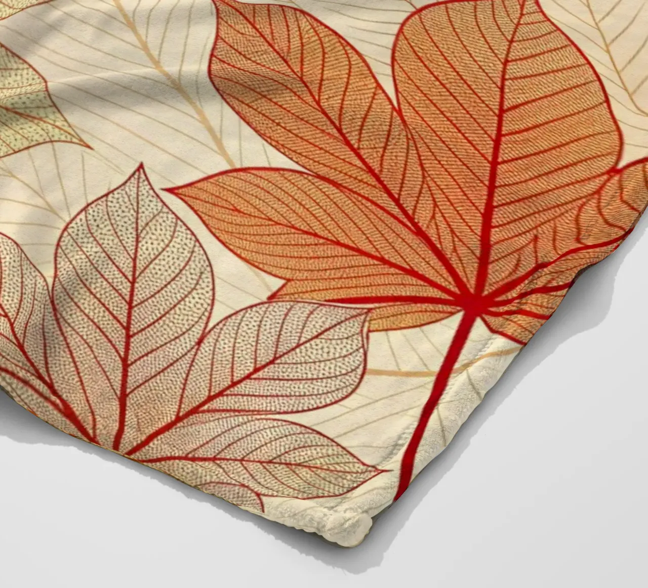 "Herfst Harmonie" Bladpatroon Digitale Print fleecedeken van Artistic-shop