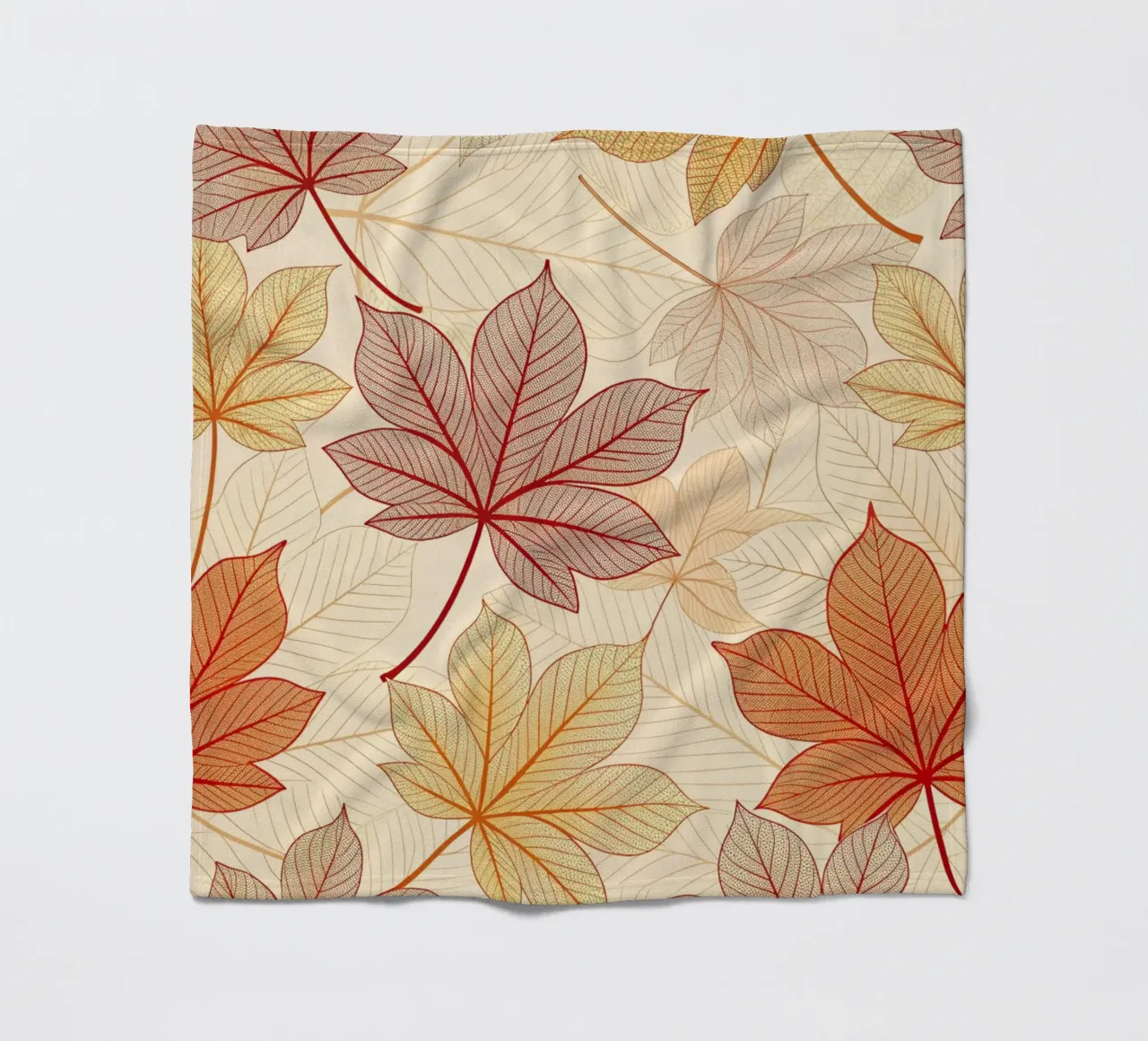 "Herfst Harmonie" Bladpatroon Digitale Print fleecedeken van Artistic-shop