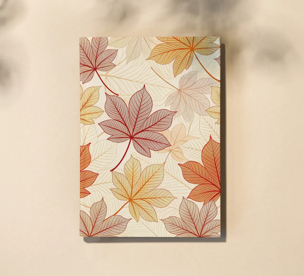 "Fall Harmony" Leaf Pattern Digital Print notebook by Artistic-shop