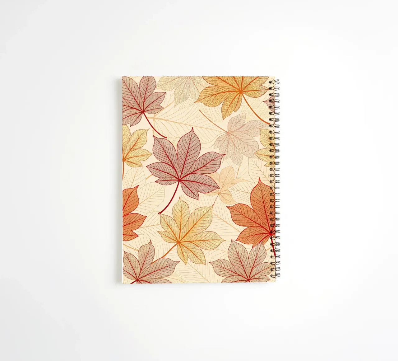 "Fall Harmony" Leaf Pattern Digital Print spiral notebook by Artistic-shop
