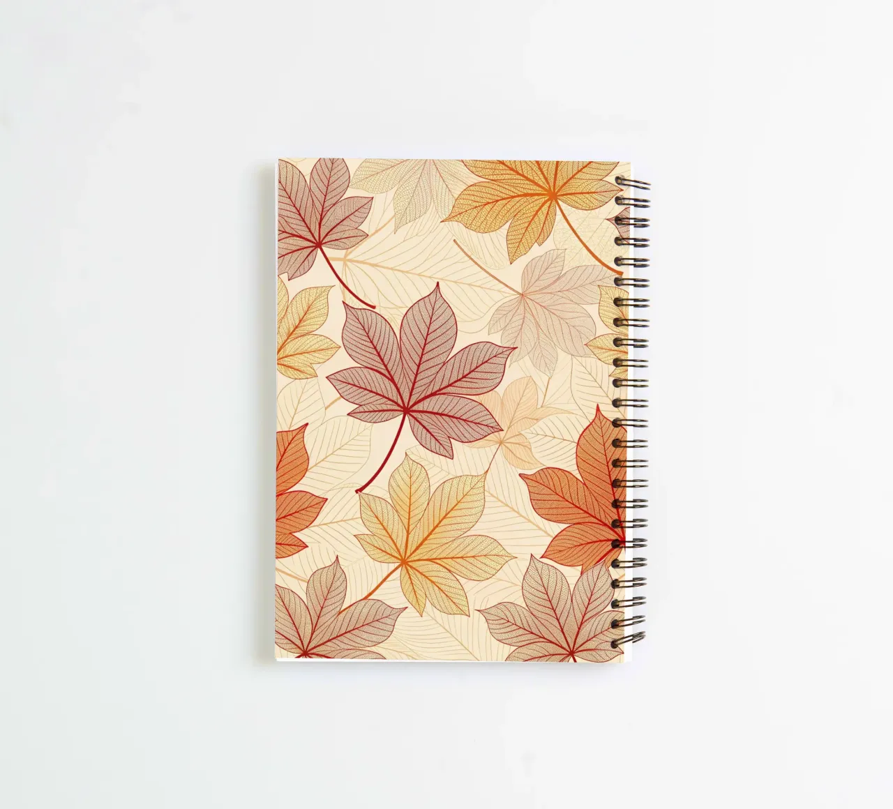 "Fall Harmony" Leaf Pattern Digital Print spiral notebook by Artistic-shop