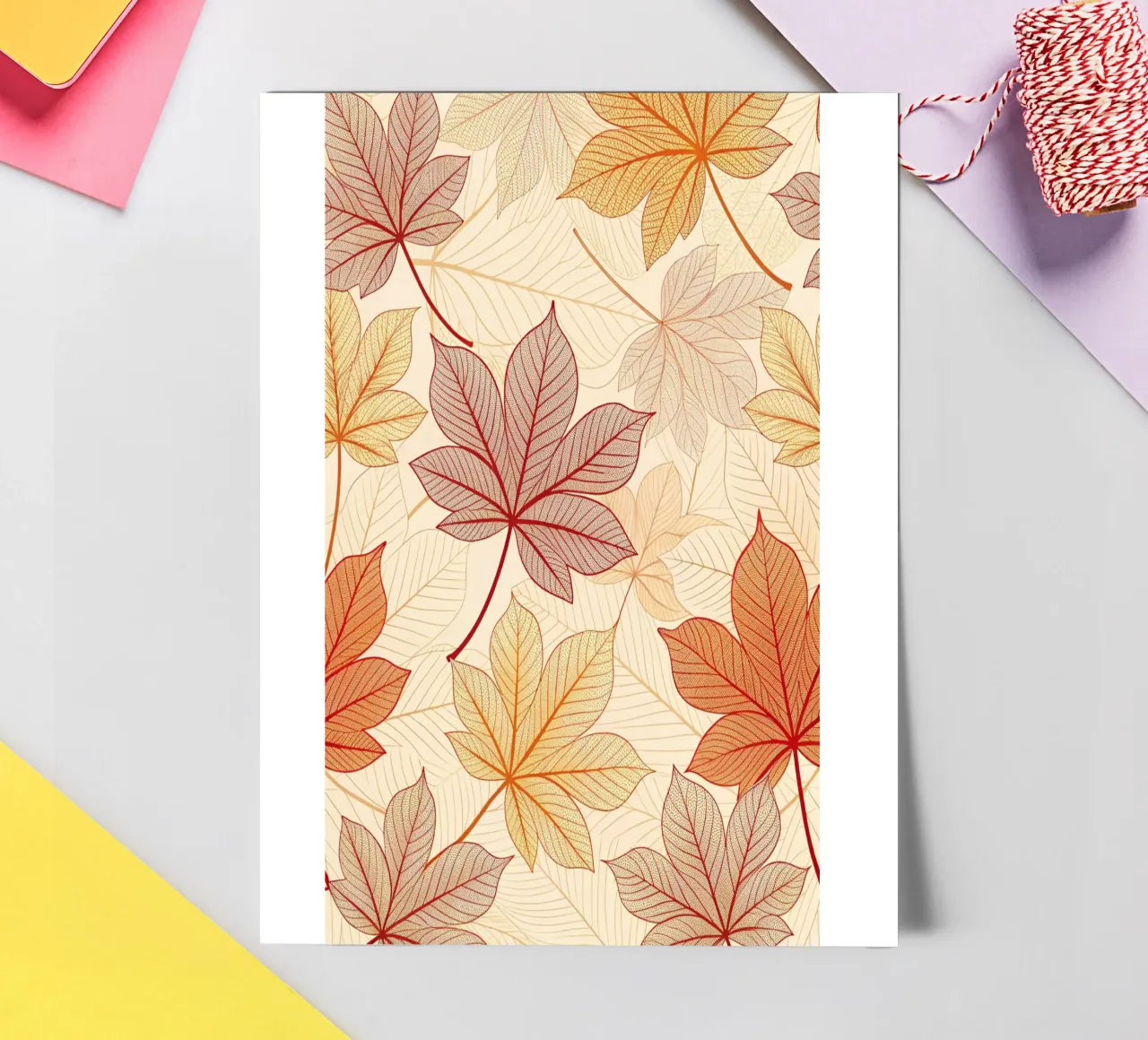 "Fall Harmony" Leaf Pattern Digital Print sticker sheet by Artistic-shop