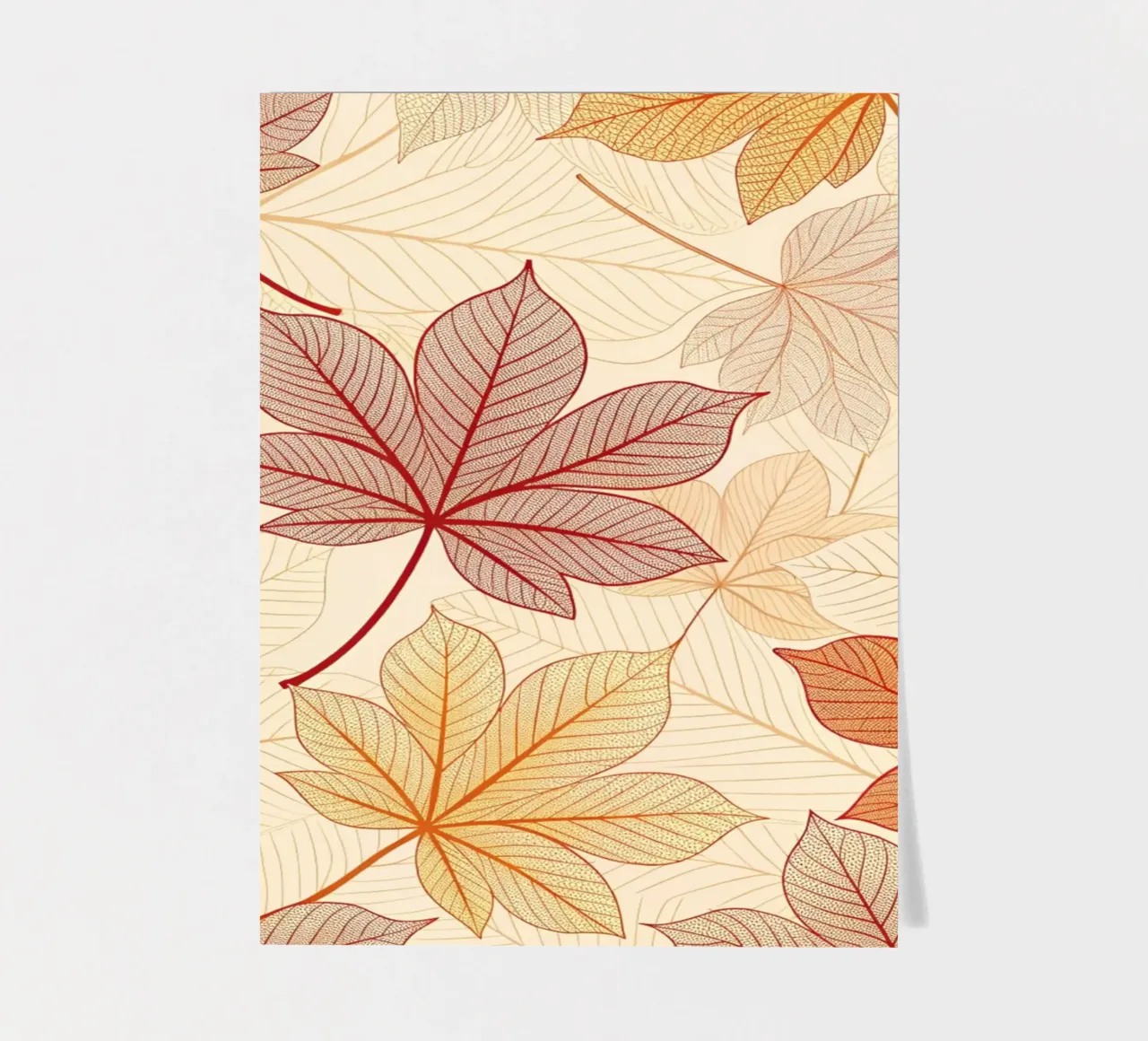 "Fall Harmony" Leaf Pattern Digital Print sticker sheet by Artistic-shop