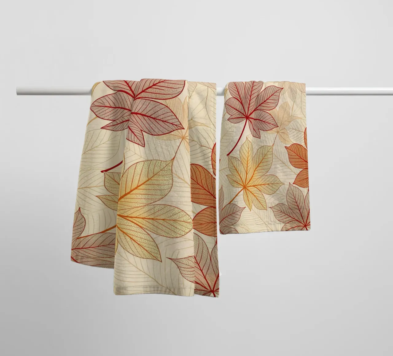 "Fall Harmony" Leaf Pattern Digital Print towel by Artistic-shop
