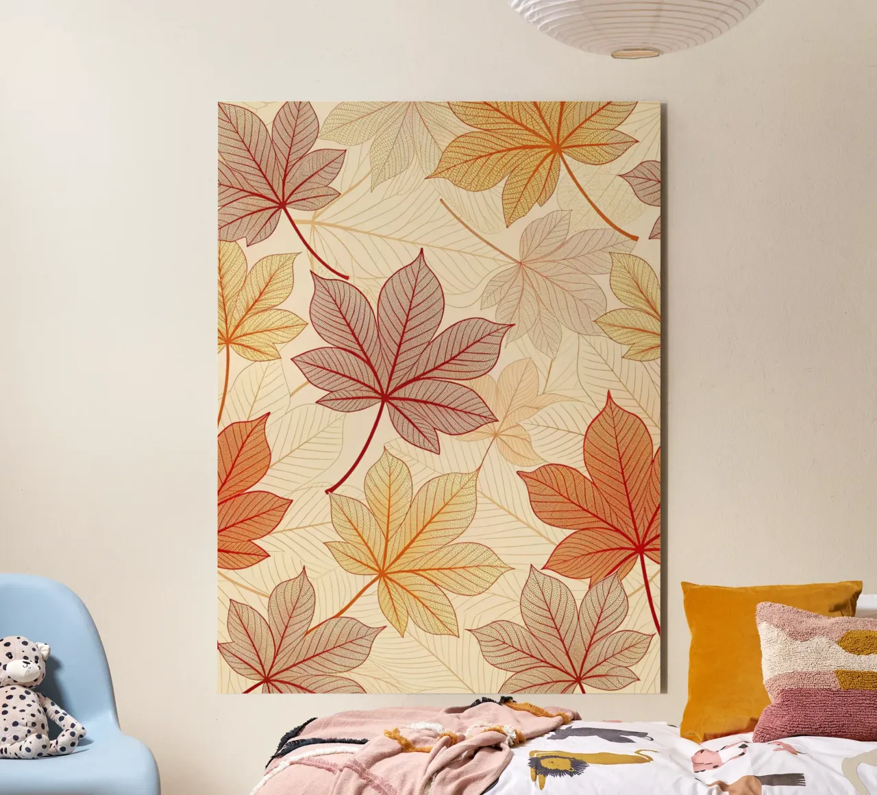 "Fall Harmony" Leaf Pattern Digital Print forex plate by Artistic-shop
