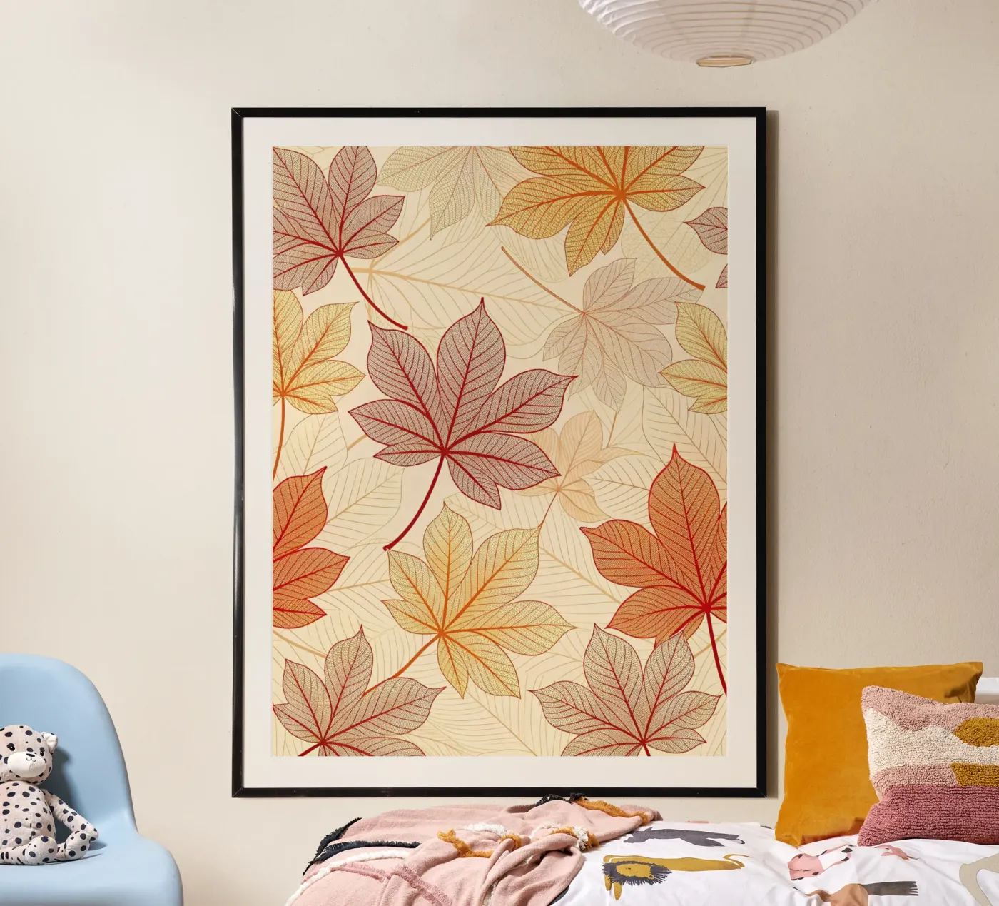 "Fall Harmony" Leaf Pattern Digital Print poster by Artistic-shop