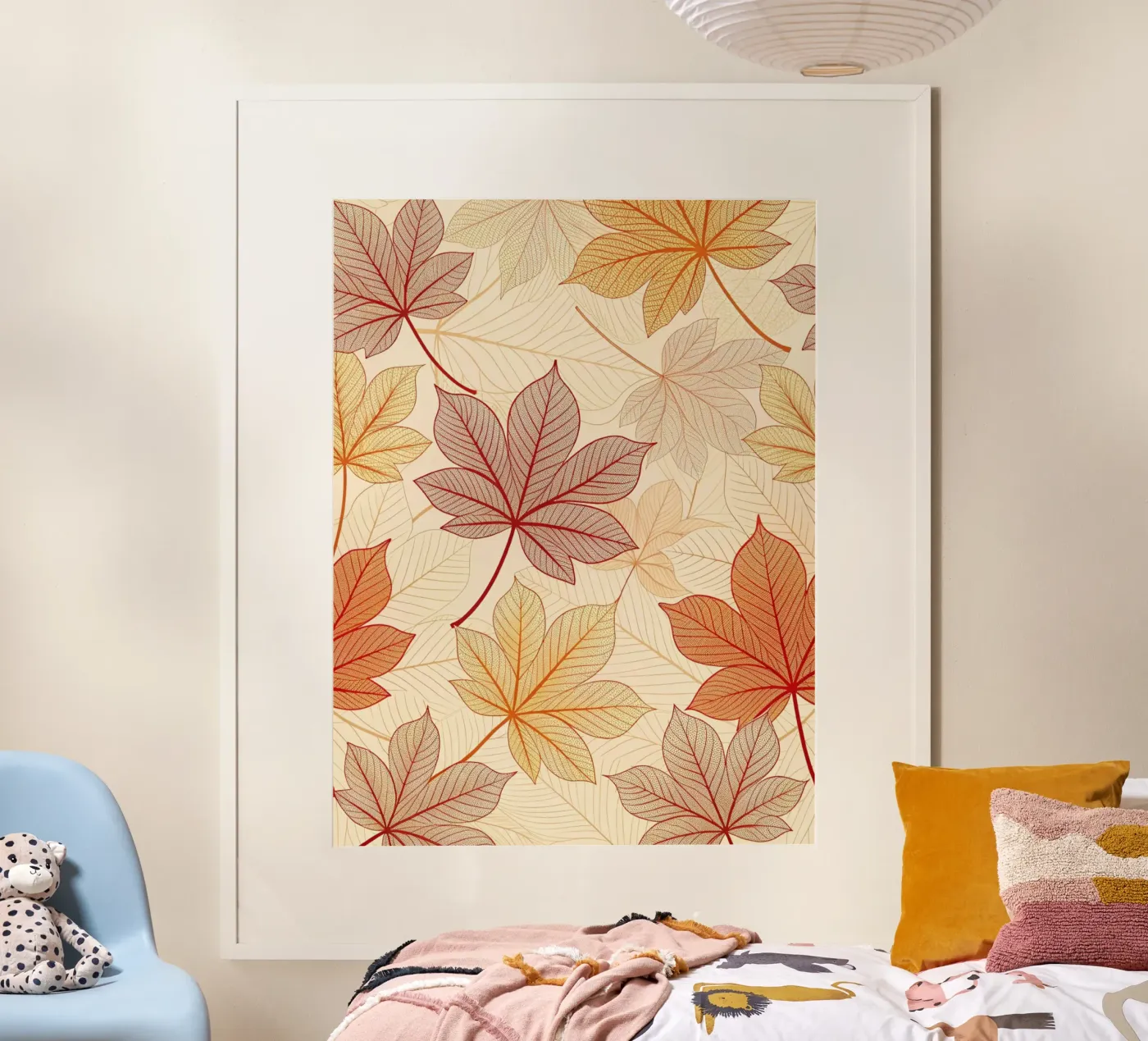 "Fall Harmony" Leaf Pattern Digital Print poster by Artistic-shop