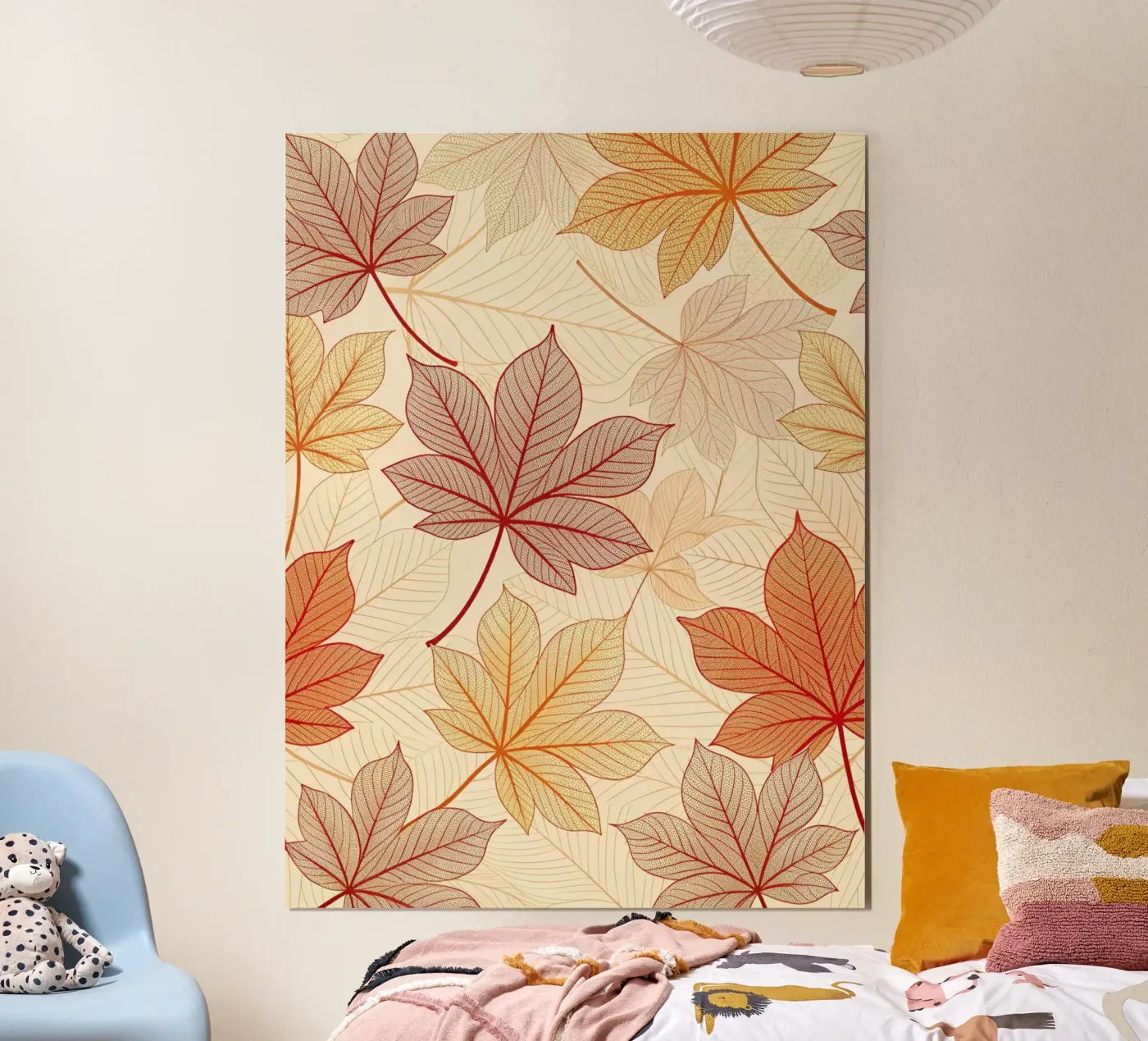 "Fall Harmony" Leaf Pattern Digital Print poster by Artistic-shop