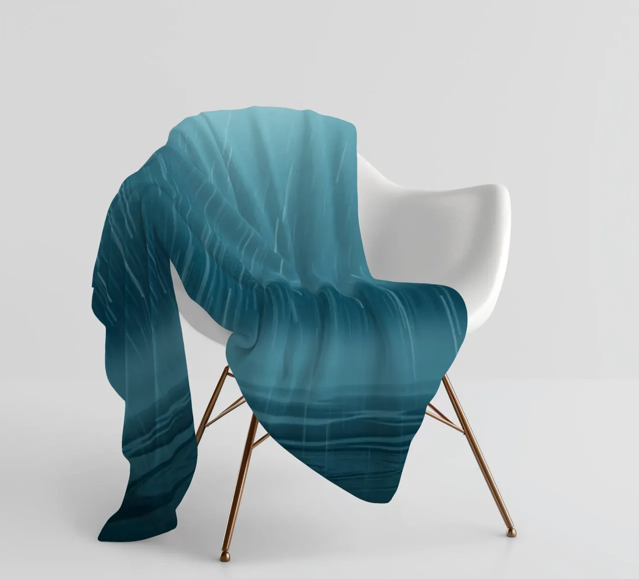 The Unveiling Cascade: A Luminous Downpour of Azure Serenity fleece blanket by Artistic-shop