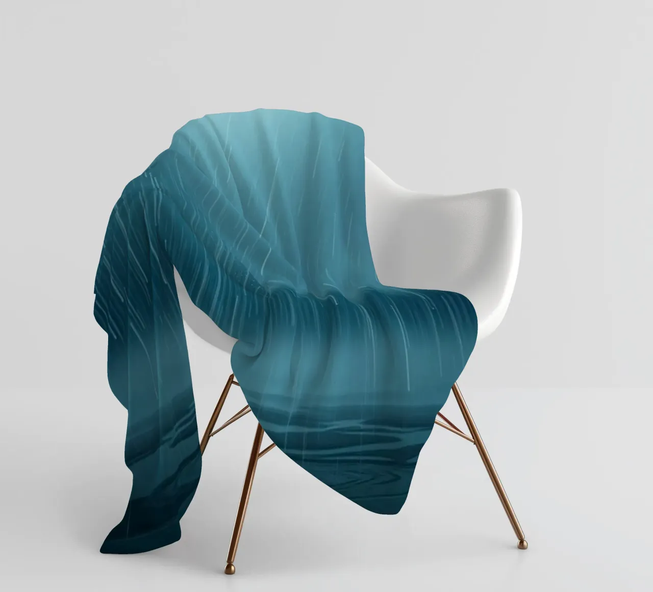 The Unveiling Cascade: A Luminous Downpour of Azure Serenity fleece blanket by Artistic-shop